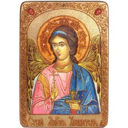 Ангел Хранитель икона на мореном дубе 42х29 см. 3305 - фото 10331