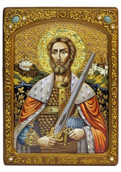 Рукописная икона Святой благоверный князь Александр Невский 3737