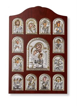 Иконостас на деревянной основе - центральная икона Святое Семейство 3909