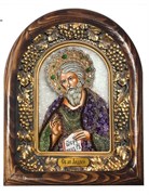 Андрей Первозванный Апостол дивеевская икона из бисера и натуральных камней 3821