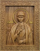 Глеб благоверный князь, резная икона на дубовой цельноламельной доске 3834