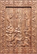 Преображение Господне, резная икона на дубовой цельноламельной доске 3848