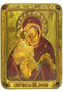Донская икона Пресвятой Богородицы, рукописная икона на кипарисе 3866