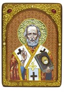 Рукописная икона Святитель Николай, архиепископ Мир Ликийский (Мирликийский), чудотворец 3871