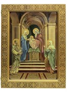 Рукописная икона в киоте Сретение Господа нашего Иисуса Христа 3903