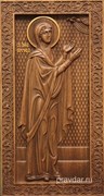 Анна Пророчица, резная икона на дубовой цельноламельной доске (ростовая) 2923