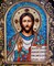 Господь Вседержитель, дивеевская икона из бисера и натуральных камней 3113